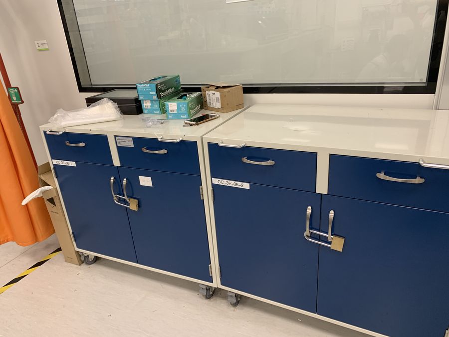 Chemical cabinets in the laboratory
